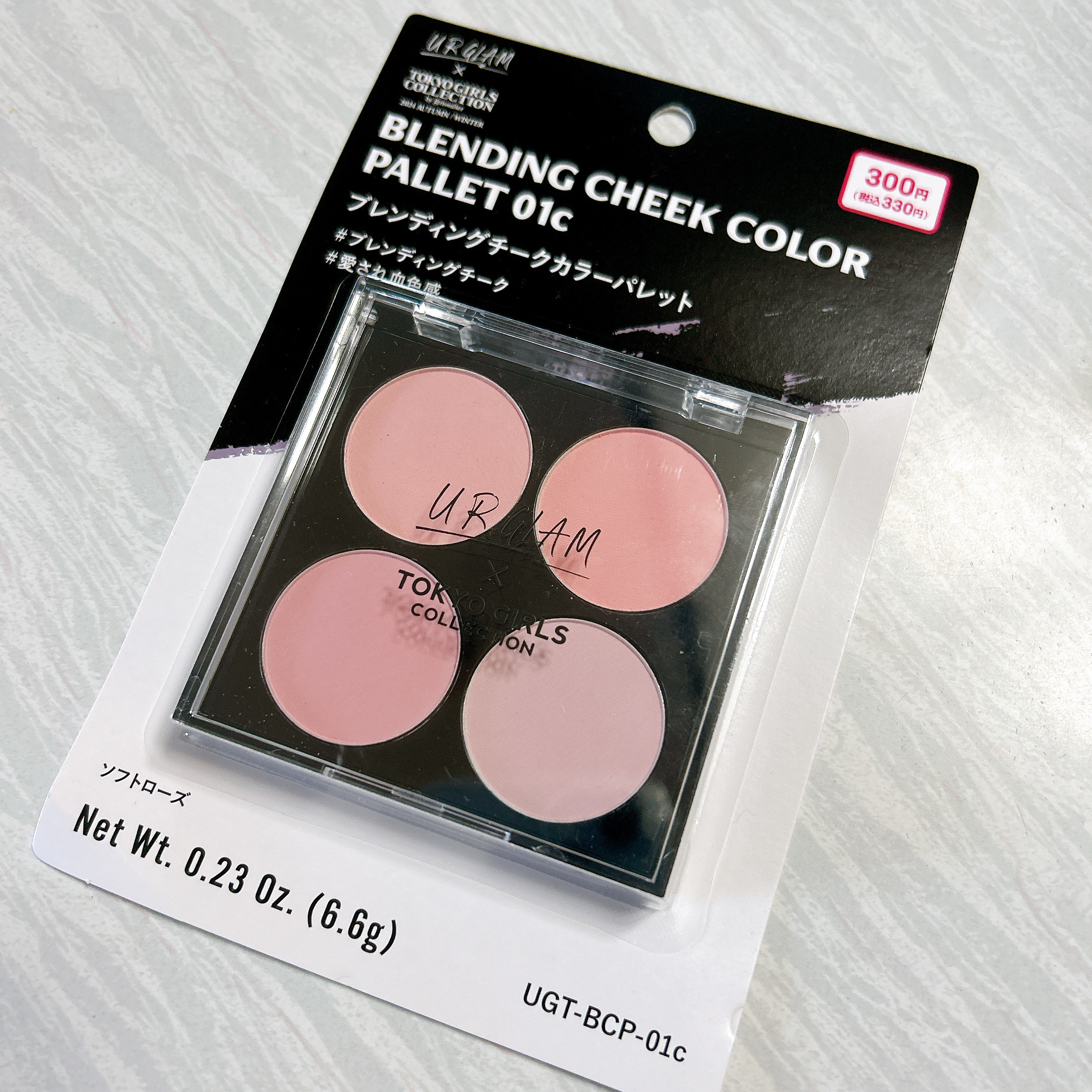 ＵＧＴ　ブレンディング　チークカラーパレット 01c　ソフトローズ/U R GLAM/パウダーチークを使ったクチコミ（1枚目）