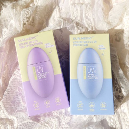 アズレンマイルドUVトーンアップサンプライマー/SUR.MEDIC/日焼け止めミルクを使ったクチコミ(2枚目)