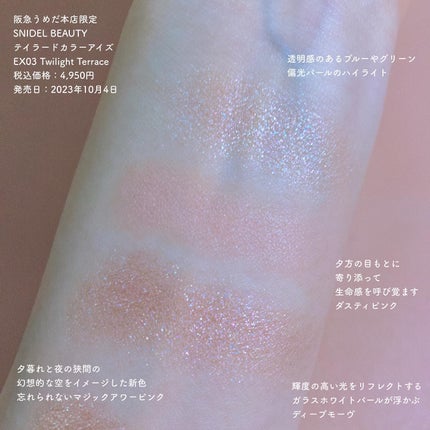 テイラード カラー アイズ EX03 Twilight Terrace/SNIDEL BEAUTY/アイシャドウパレットを使ったクチコミ(3枚目)