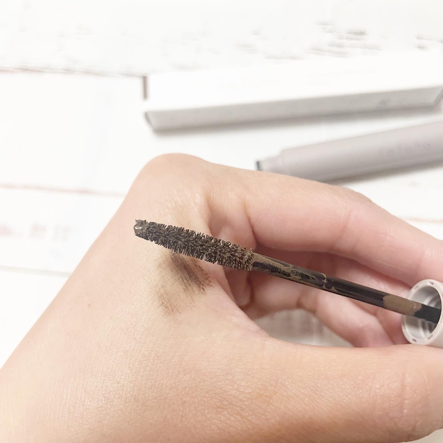 グロウアップマスカラ 02 ブラウン/rafuna/マスカラを使ったクチコミ（2枚目）