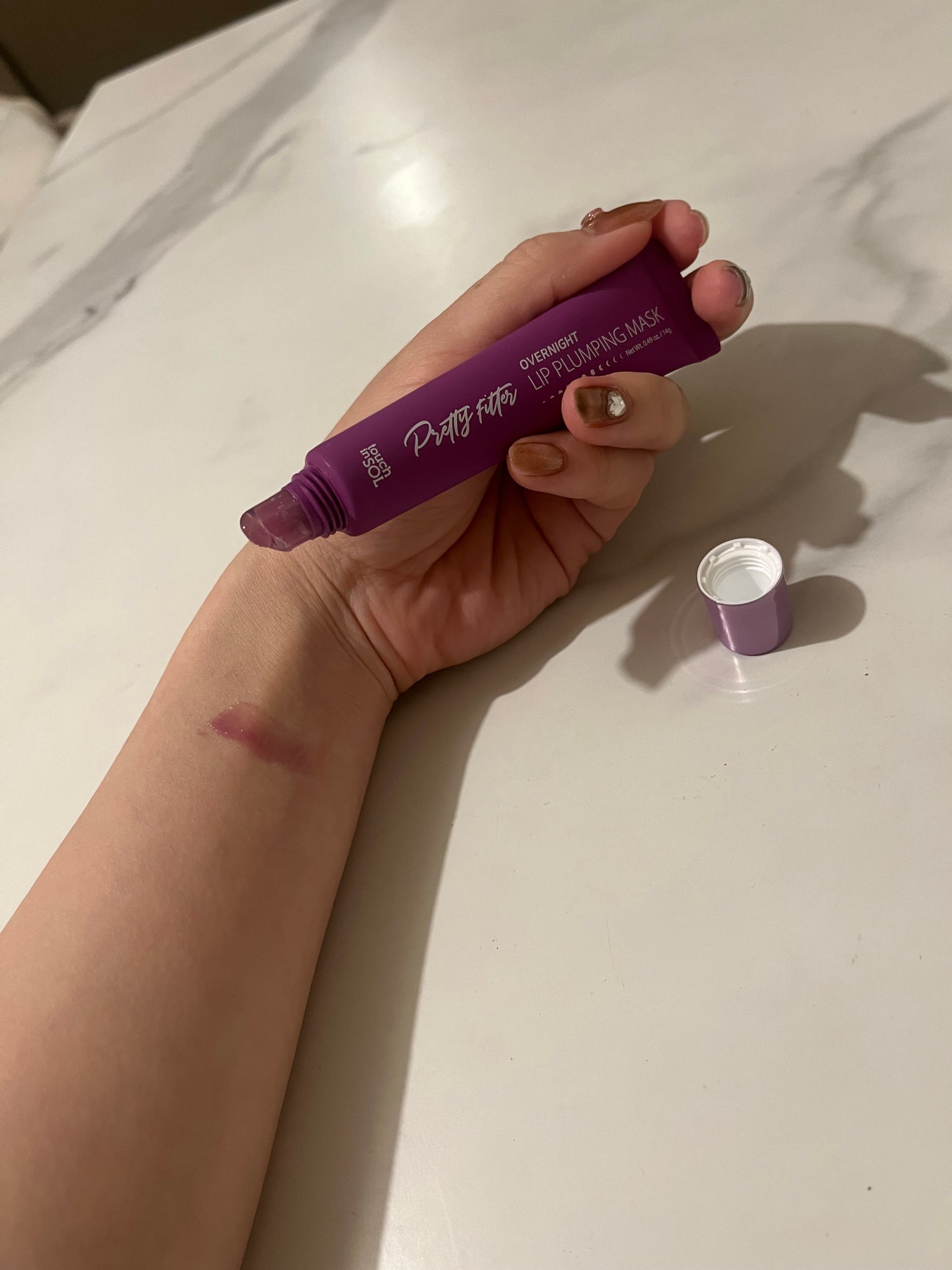 プリティフィルターオーバーナイトリッププランピングマスク/touch in SOL /リップマスクを使ったクチコミ(4枚目)