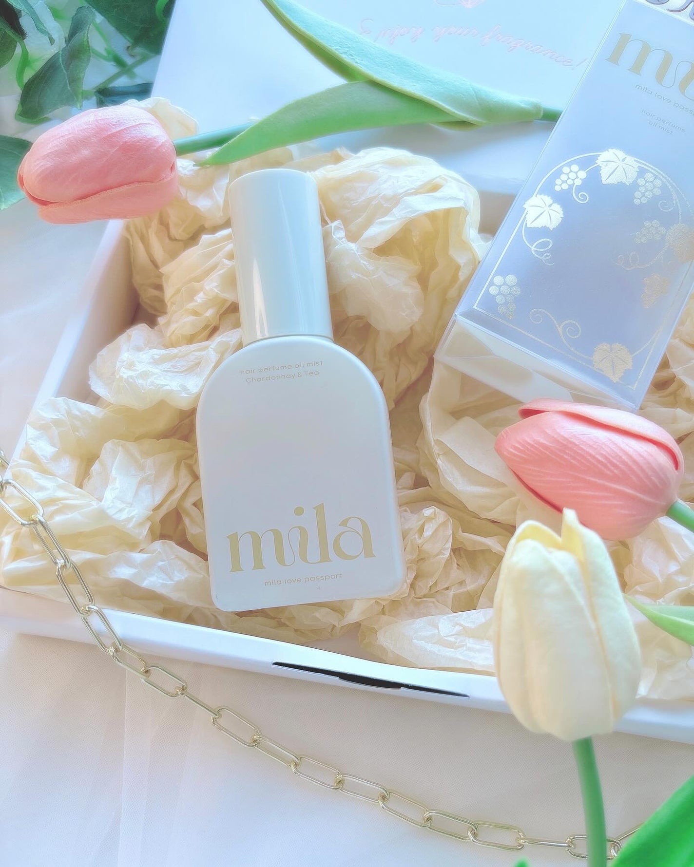 ラブ パスポート ミラ パフューム オイル ミスト シャルドネティー/ラブパスポート/ヘアオイルを使ったクチコミ(5枚目)