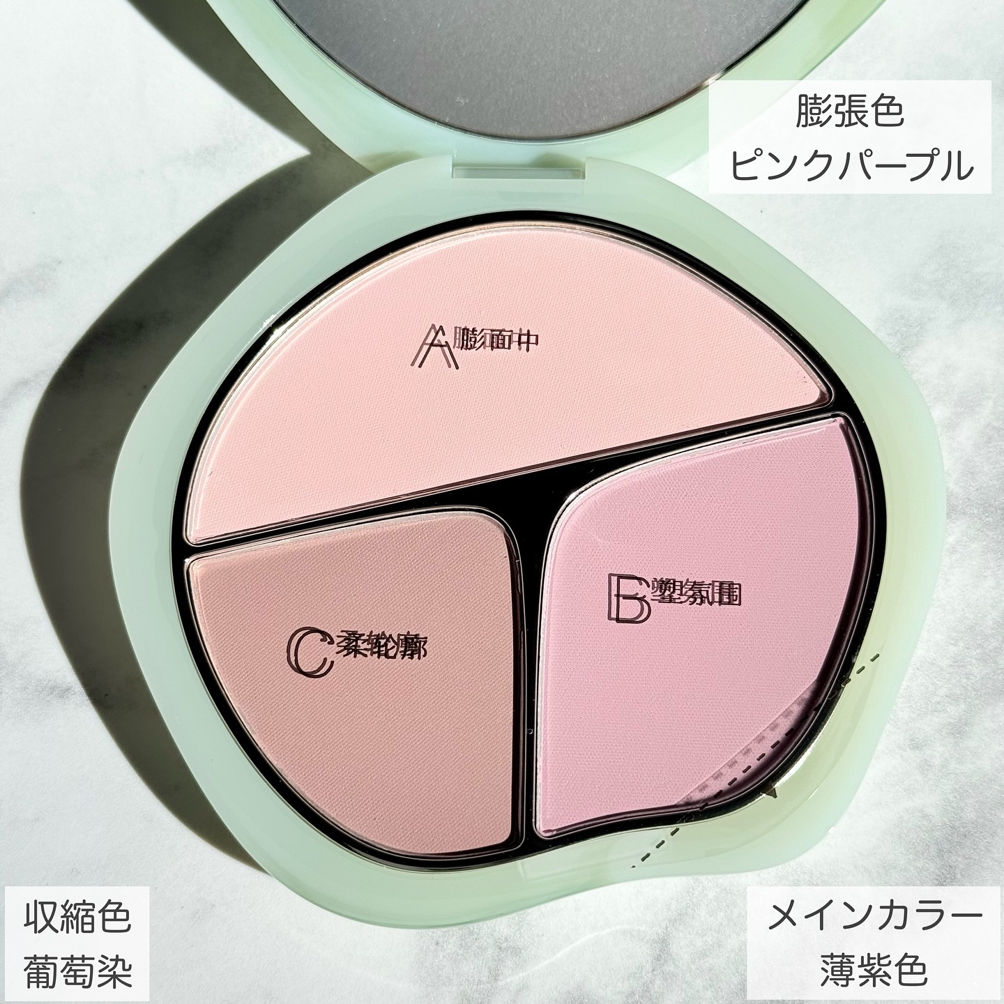 TIMAGE  3色チークパレット 01 堇色系/TIMAGE/パウダーチークを使ったクチコミ（3枚目）