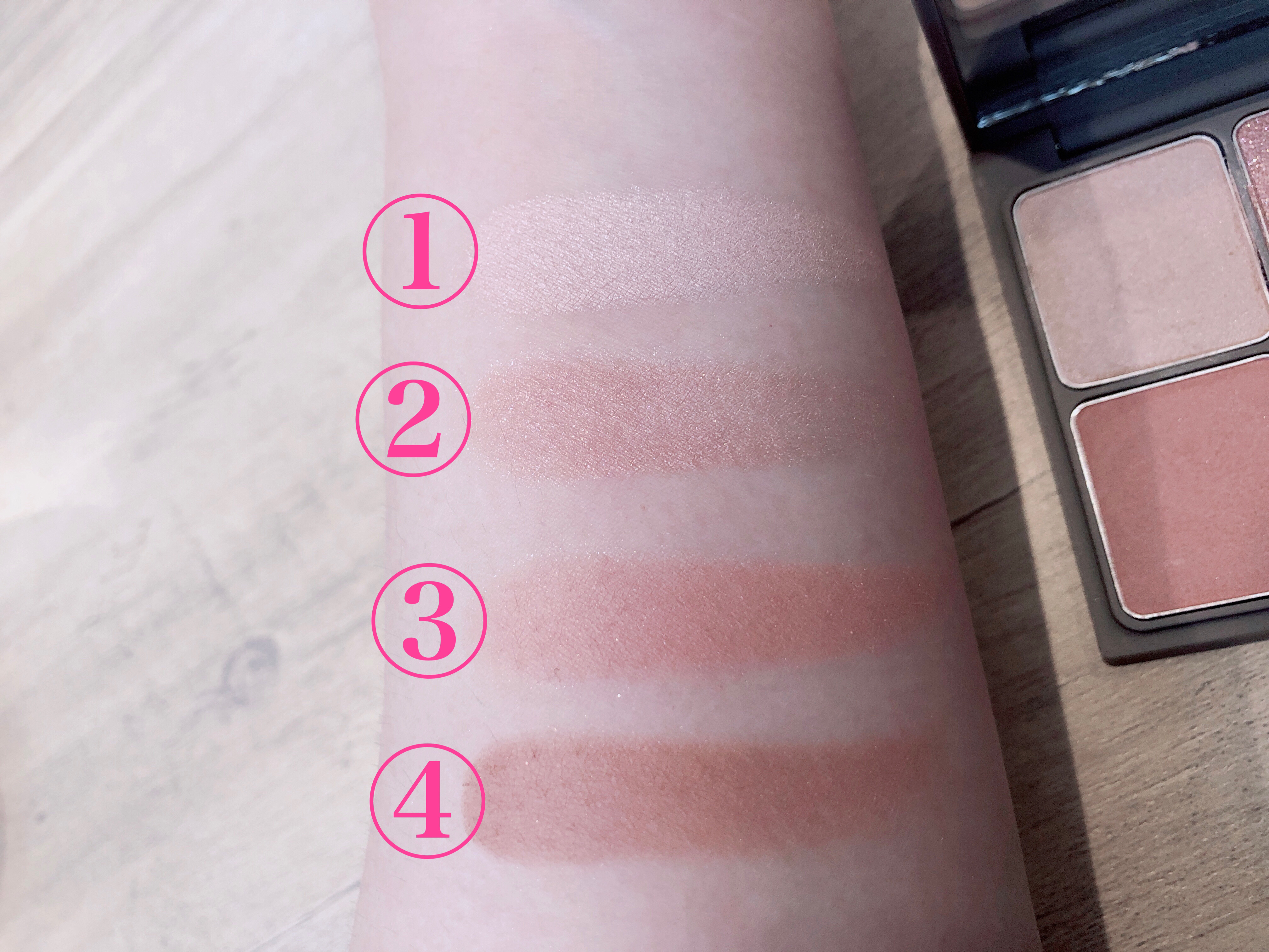 インザミラーアイパレット 02 ティーローズ/Ririmew/アイシャドウパレットを使ったクチコミ（3枚目）