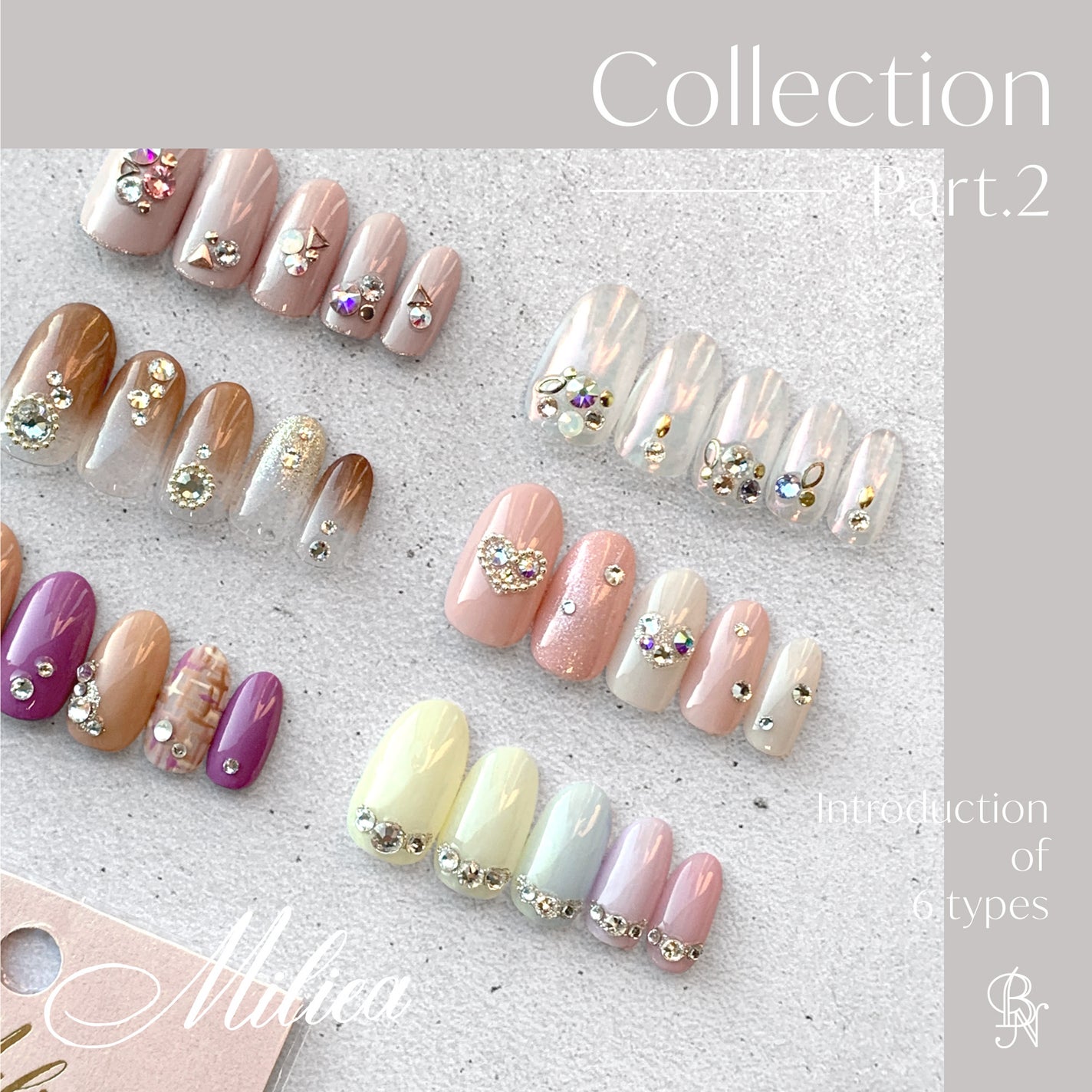 Miliea ミリア ジュエリーストーンネイルシール 全16種類/ビー・エヌ/ネイルシールを使ったクチコミ(2枚目)