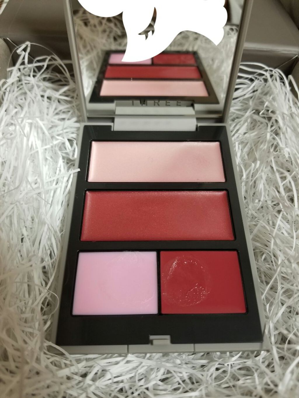 グローフリーダムパレットライジング/THREE/クリームハイライトを使ったクチコミ（3枚目）