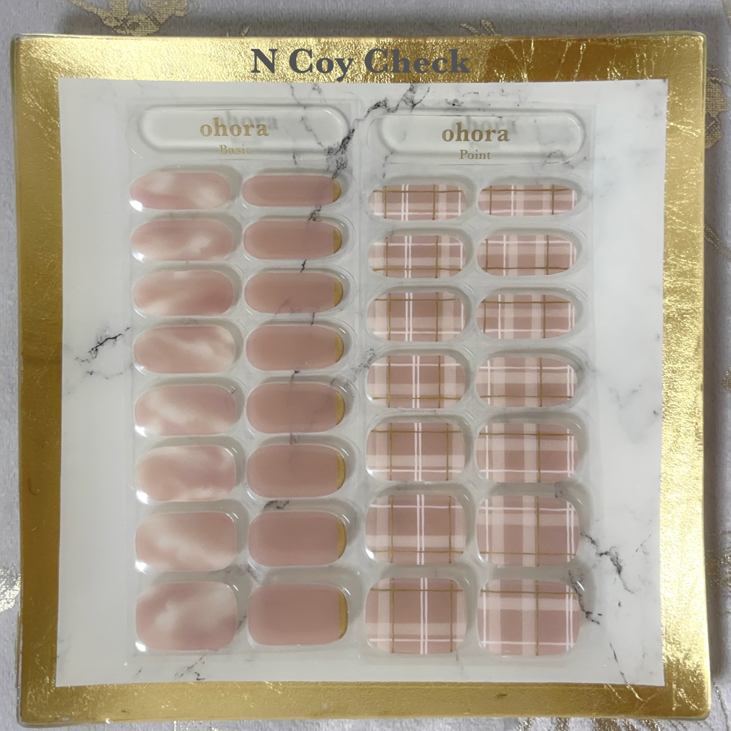 セミキュアジェルネイル（ハンド） ND-049-J N Coy Check（make together collection）/ohora/ネイルシールを使ったクチコミ（2枚目）