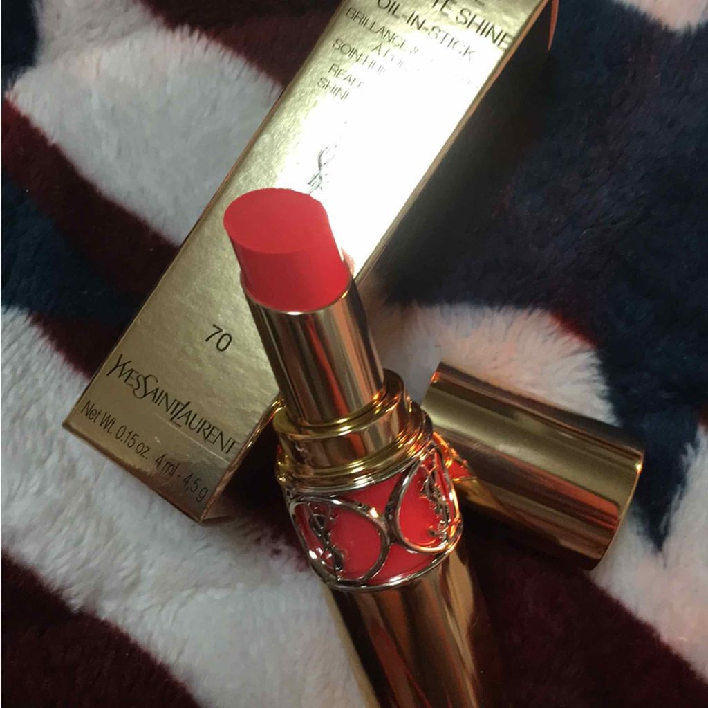 ルージュ ヴォリュプテ シャイン/YVES SAINT LAURENT BEAUTE/口紅を使ったクチコミ(2枚目)