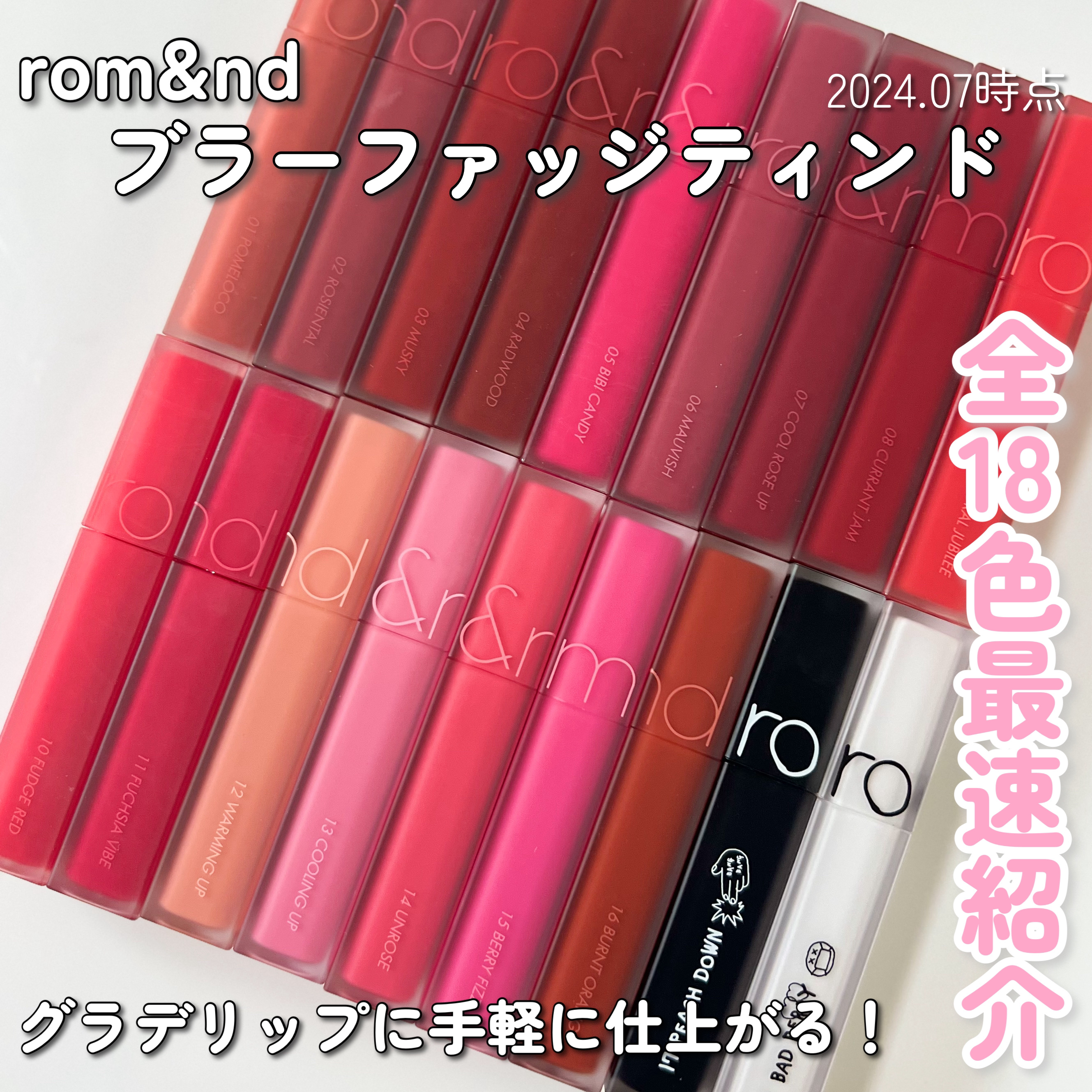 rom&nd ブラーファッジティント 12 ウォーミングアップ(WARMING UP)/rom&nd/リップティントを使ったクチコミ（1枚目）