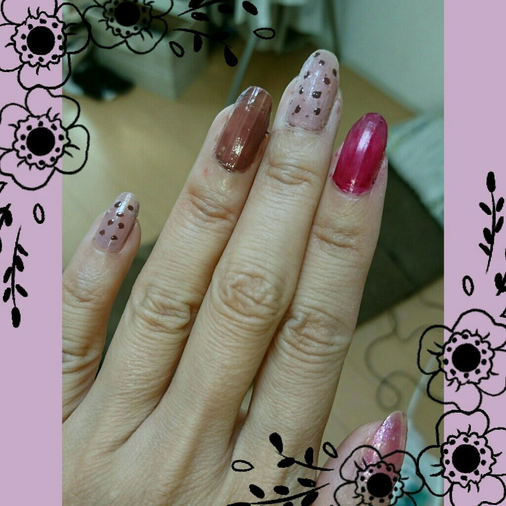 マイメロ ネイル/DAISO/マニキュアを使ったクチコミ（1枚目）