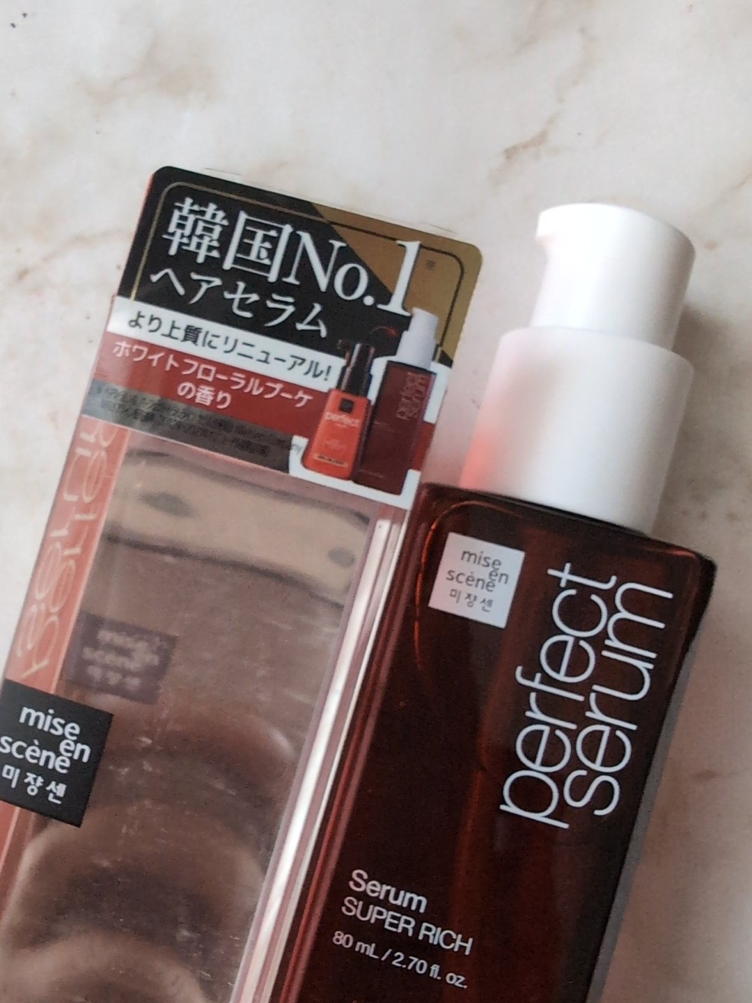 miseenscene パーフェクトセラム リッチセラムのクチコミ「
🩷miseenscene　
　　　リッチセラム　ホワイトフローラルブーケの香り。
　　　アル.....」（3枚目）