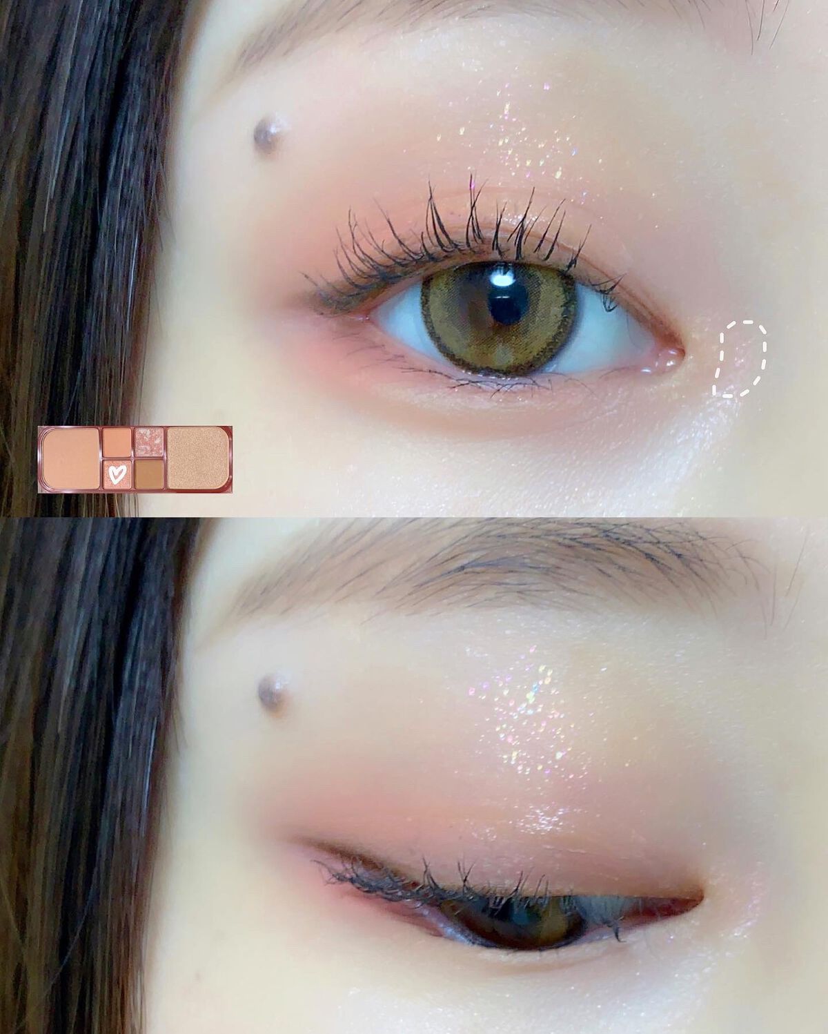 ヴィーガンフェイスオールパレット 02ピーチグロウ/AMUSE/アイシャドウパレットを使ったクチコミ（3枚目）