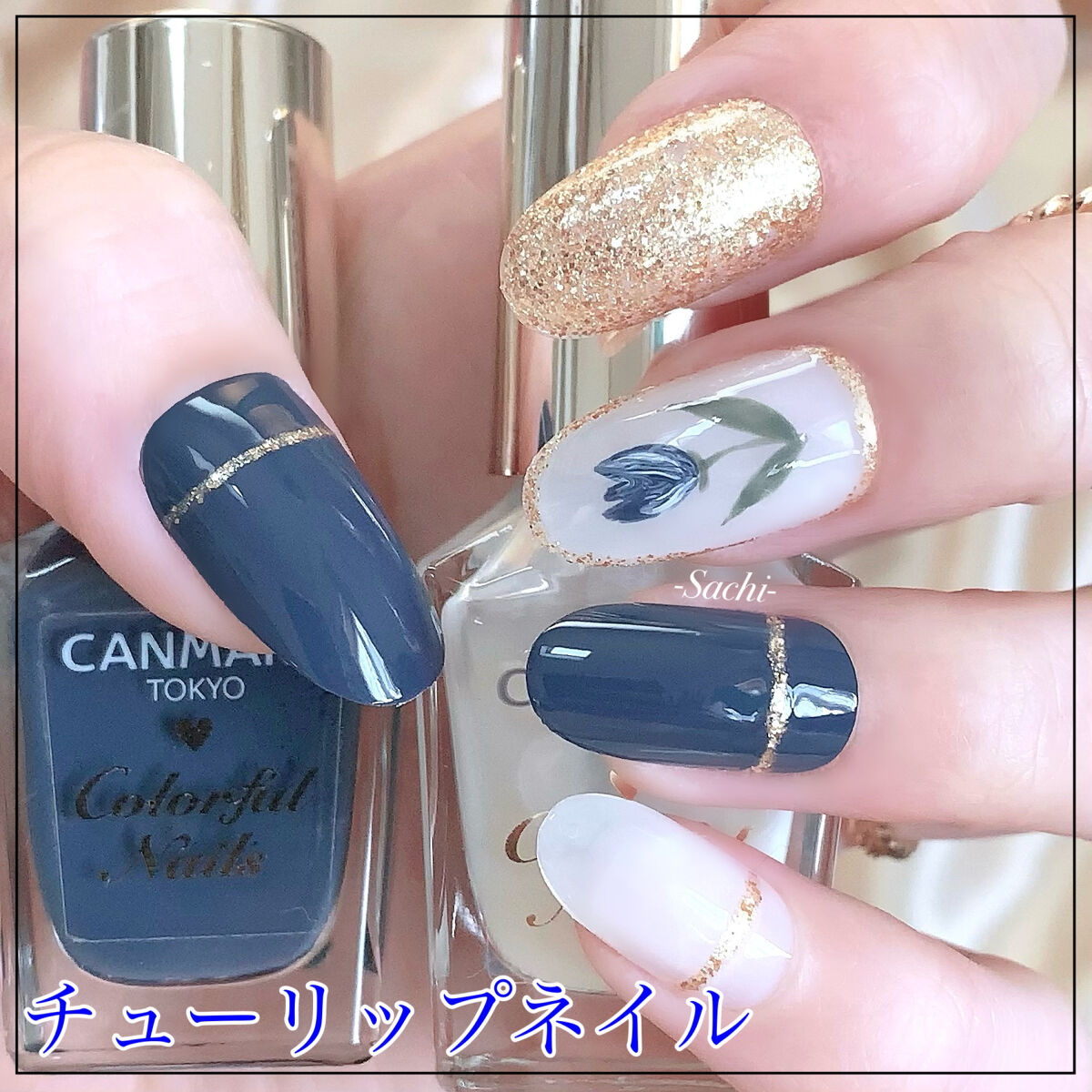 #セルフネイル,#春ネイル,#シンプルネイル,#簡単ネイル,#プチプラネイル,#チューリップネイルのネイルデザイン