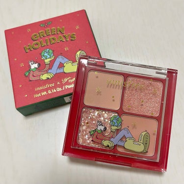 エアリー トゥインクル アイパレット 2021 Green Holidays Edition/innisfree/アイシャドウパレットを使ったクチコミ（5枚目）