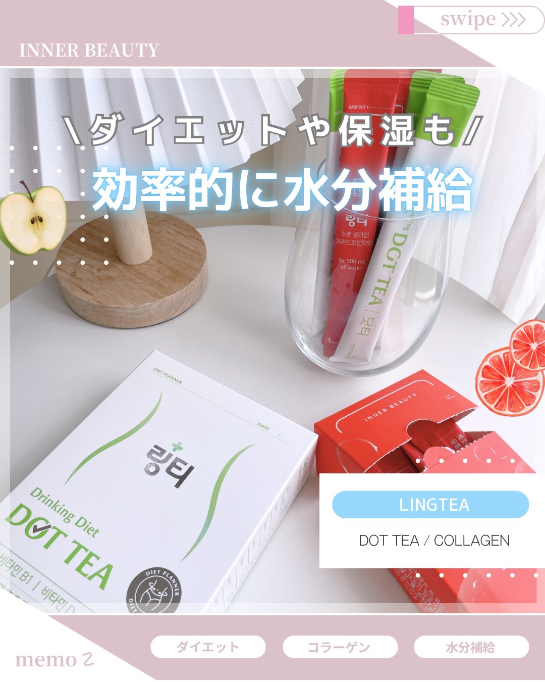 LINGTEA うるおい水分コラーゲン ブラッドオレンジ味/LINGTEA/美容サプリメントを使ったクチコミ（1枚目）