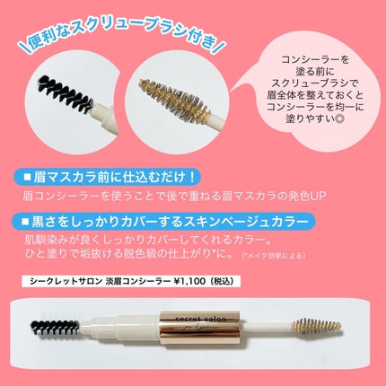 淡眉コンシーラー/シークレットサロン/眉マスカラを使ったクチコミ(2枚目)