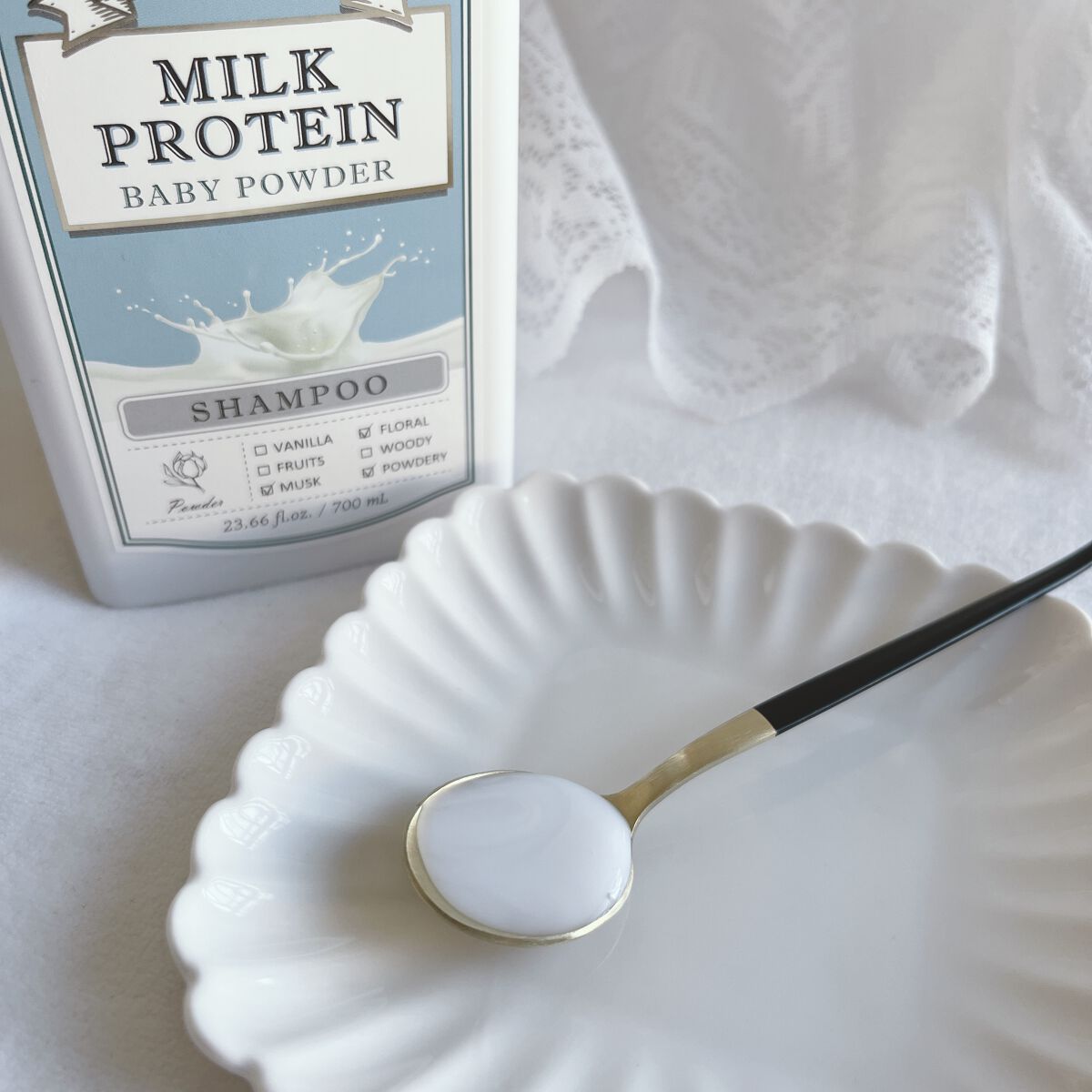 ミルクプロテイン ボディクレンザー ベビーパウダー/by : OUR/ボディソープを使ったクチコミ（2枚目）