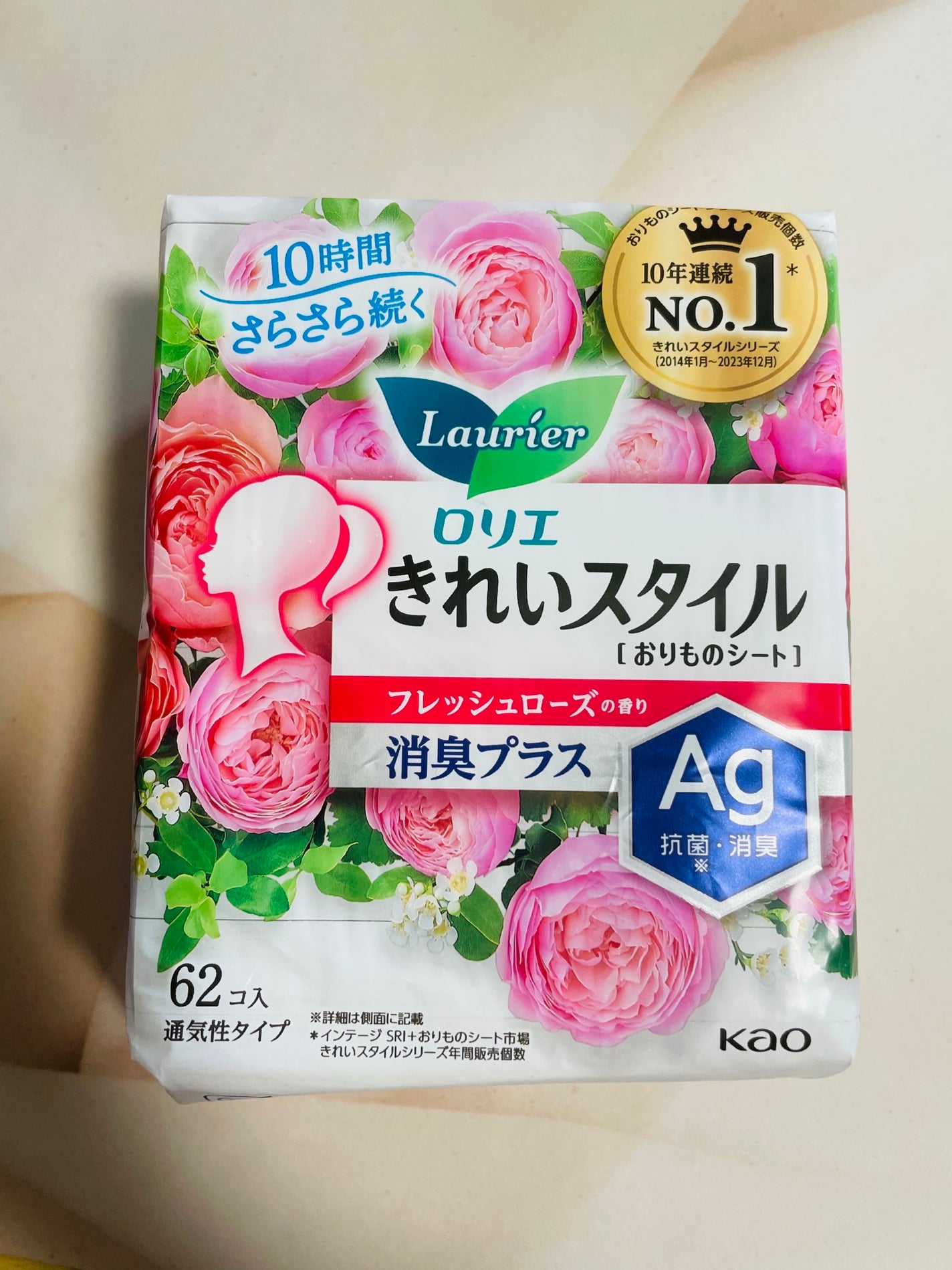 きれいスタイル フレッシュローズの香り 消臭プラス 62コ入/ロリエ/おりものシートを使ったクチコミ(1枚目)