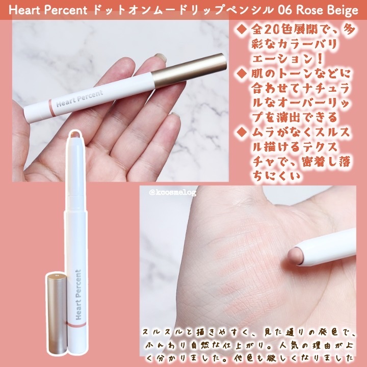ドットオンムードワンウェイグロイティント/Heart Percent/リップティントを使ったクチコミ（2枚目）