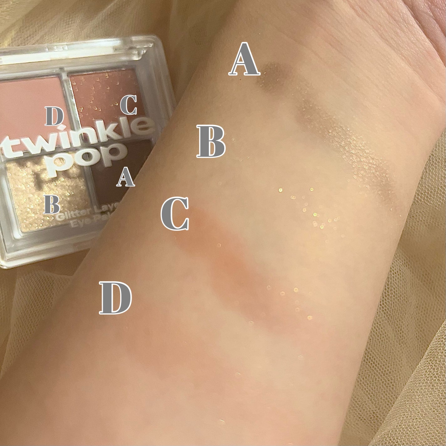グリッターレイヤリングアイシャドウパレット/TWINKLE POP/アイシャドウパレットを使ったクチコミ(4枚目)