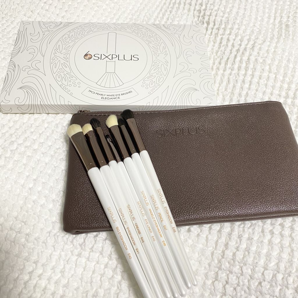 SIXPLUS ホワイトパール アイメイクブラシ 7本セット/SIXPLUS/メイクブラシを使ったクチコミ（1枚目）