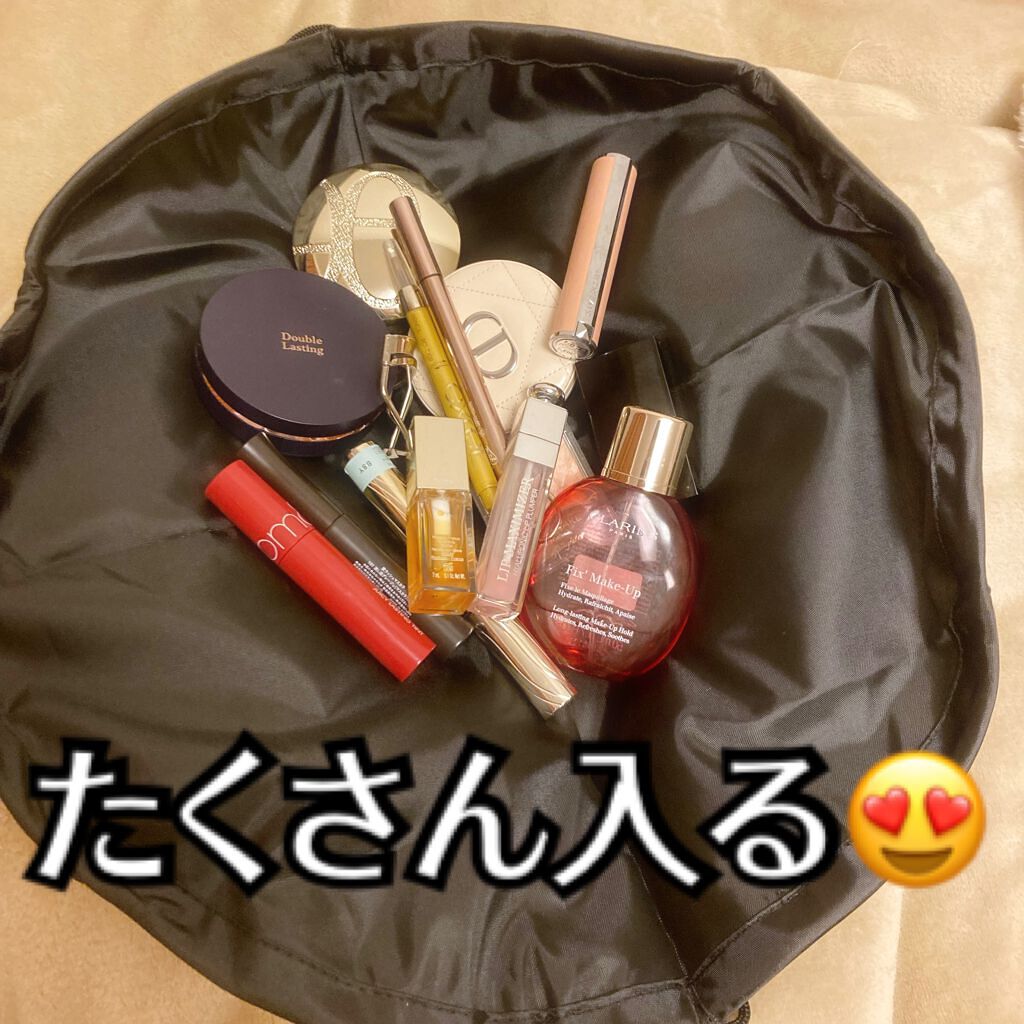 미❤︎みにょん on LIPS 「#セリアで見つけた、大容量ポーチ👼🏻これきゅきゅ〜と紐で縛れば..」(2枚目)