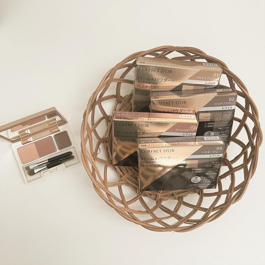 アイブロウキーパー 03 アッシュピンク/コフレドール/パウダーアイブロウを使ったクチコミ（2枚目）