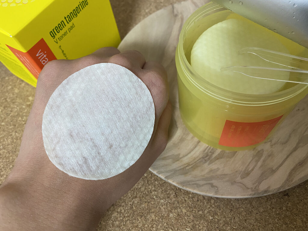 グリーンタンジェリン ビタCダークスポットケアパッド/goodal/トナーパッドを使ったクチコミ（3枚目）