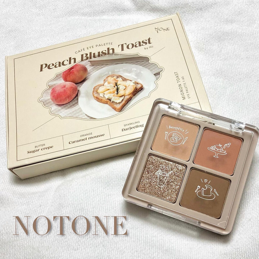 Peach Blush Toast cafe eye palette/NOTONE/アイシャドウパレットを使ったクチコミ（1枚目）
