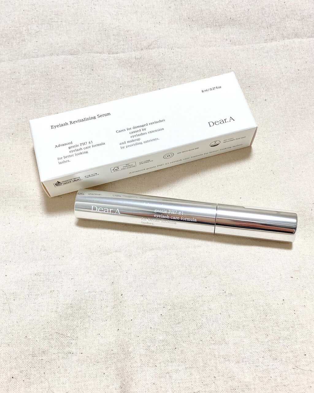 Dear.A アイラッシュリバイタライジングセラム のクチコミ「まつ毛ケア、皆さんしてるかな😊
夜だけ？
気が向いた時だけ？

私も忙しい時はサボりがち😂
で.....」（1枚目）