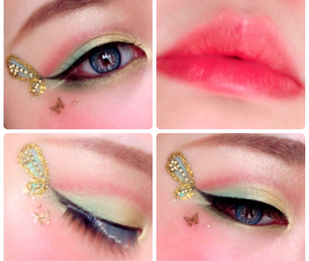 モコ on LIPS 「#ハロウィンメイク20ルック目🎃#ティンカーベルの羽根に見える..」(1枚目)