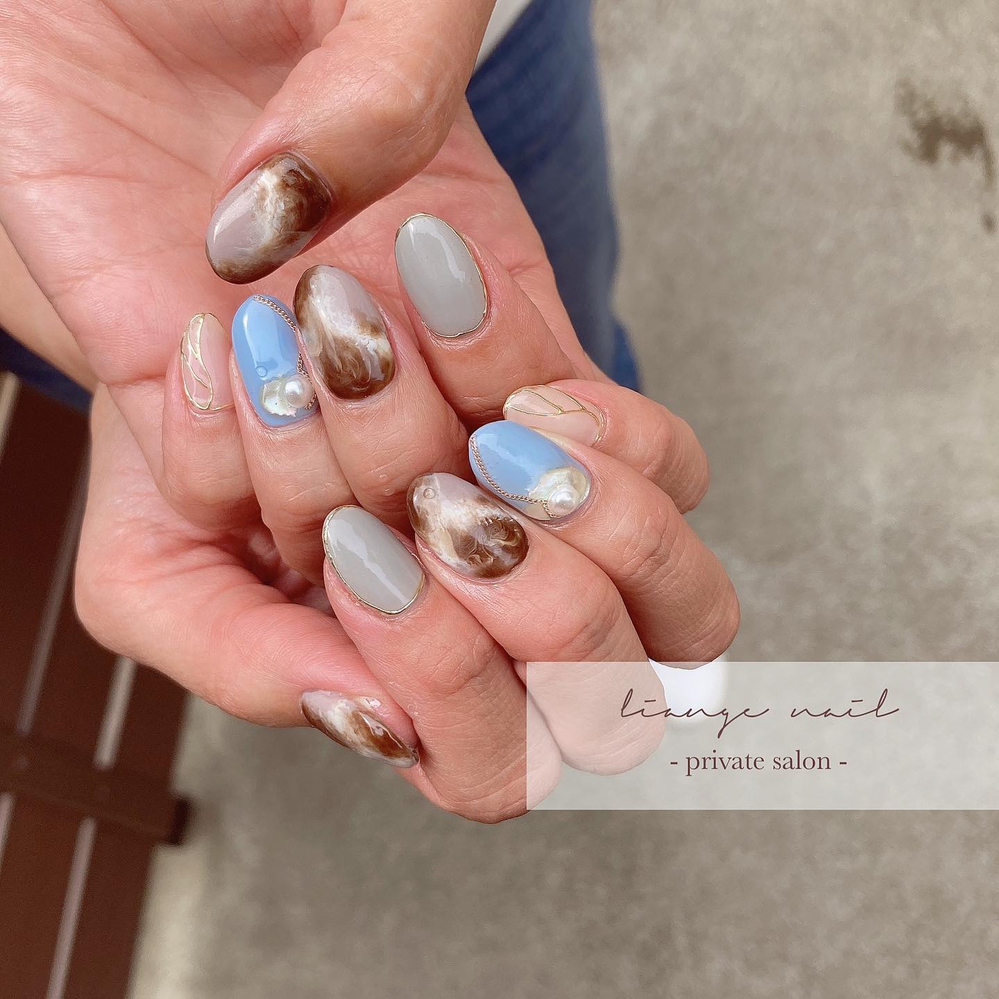 #リアンジェネイル,#柏ネイル,#ネイル,#ニュアンスネイル,#カフェラテネイルのネイルデザイン