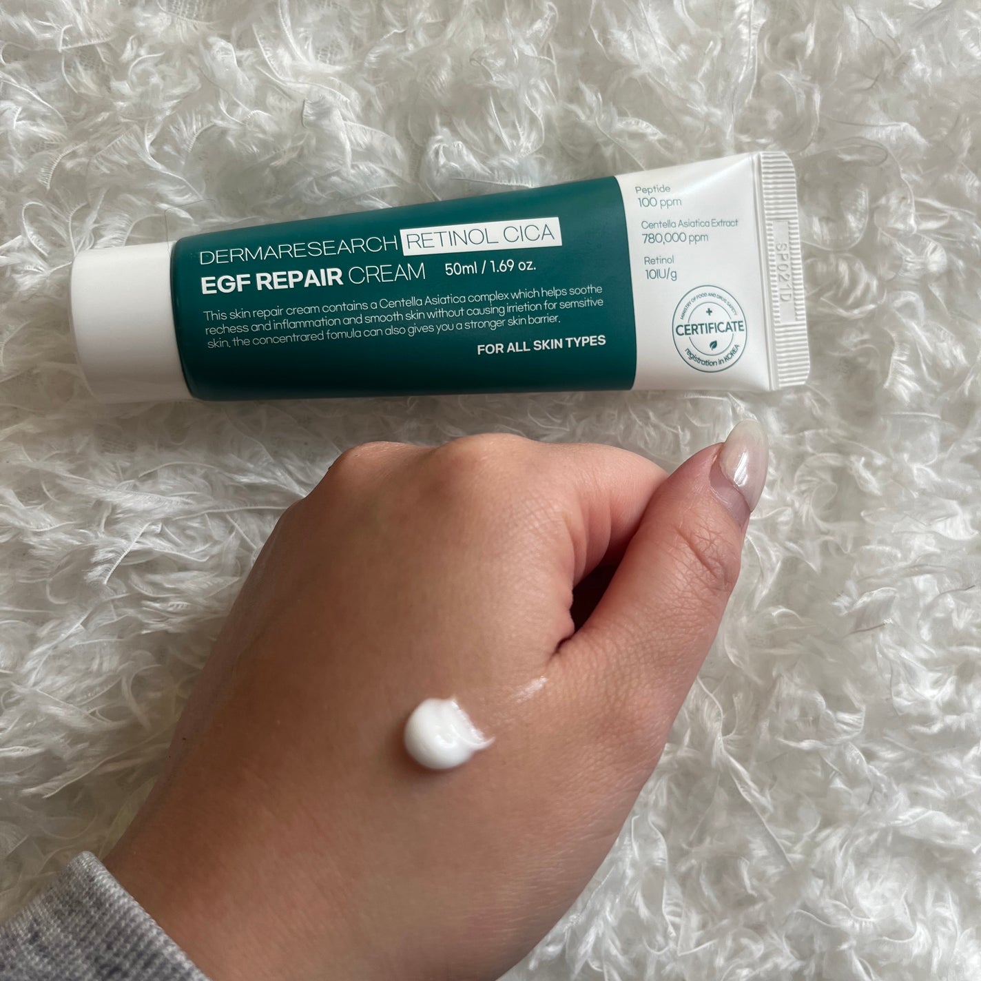 レチノールシカEGFリペアクリーム/DERMA RESEARCH/フェイスクリームを使ったクチコミ(2枚目)