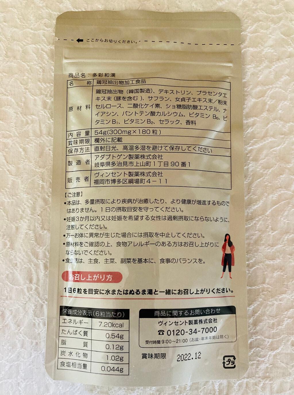 多彩和漢/ヴィンセント製薬/健康サプリメントを使ったクチコミ(2枚目)