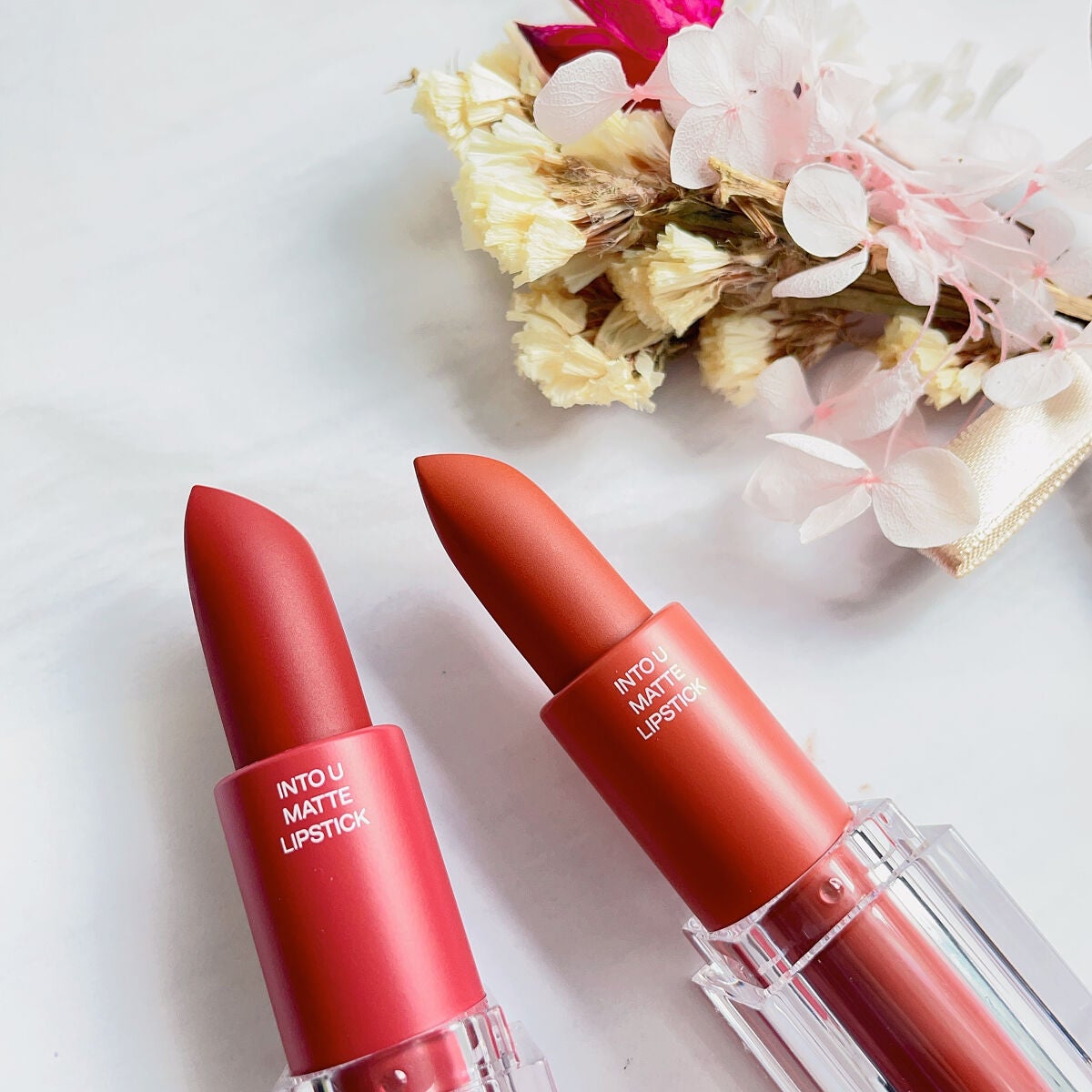 フェザーマットリップスティック/INTO U/口紅を使ったクチコミ(6枚目)