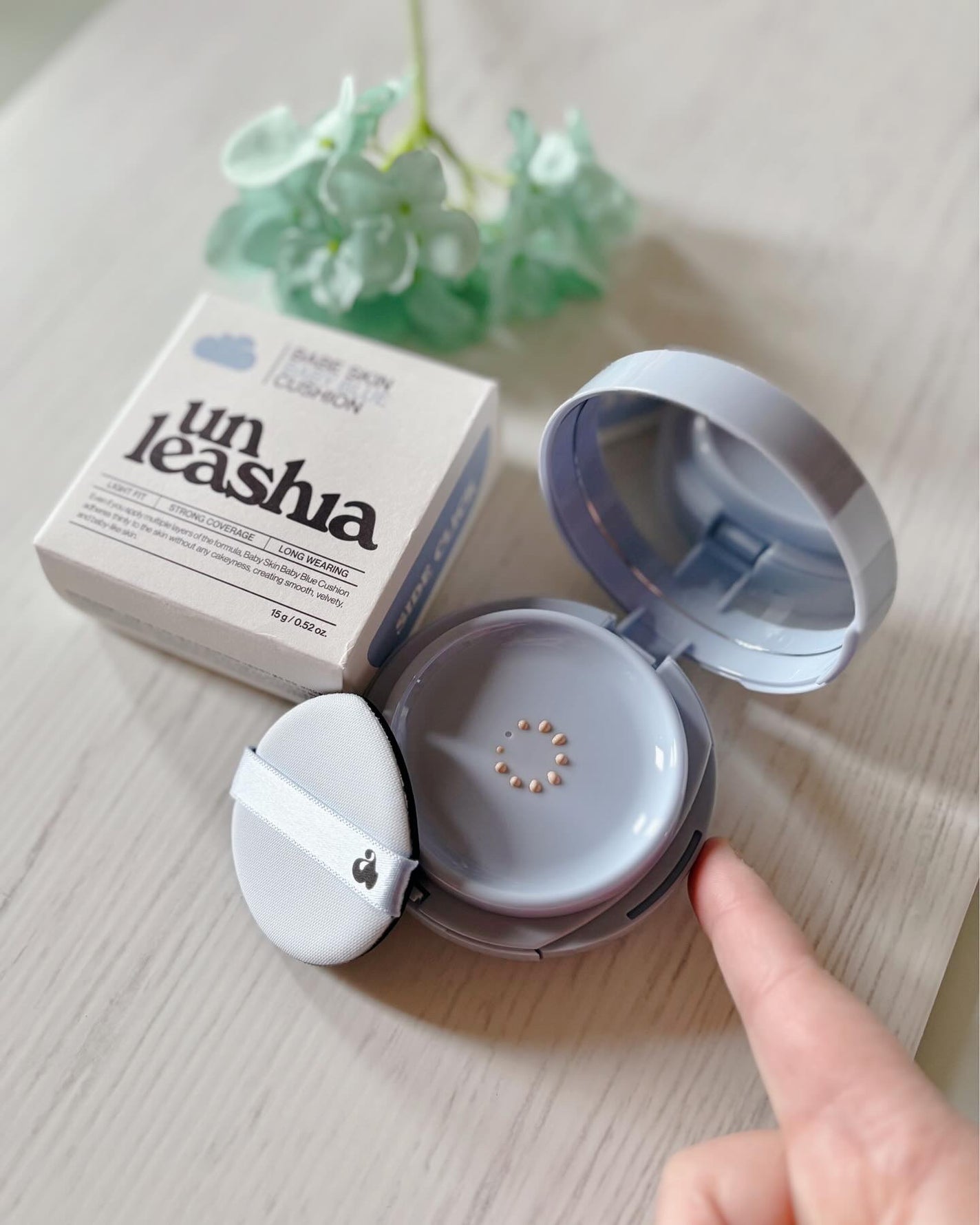ベイブスキンベイビーブルークッション/unleashia/クッションファンデーションを使ったクチコミ(4枚目)