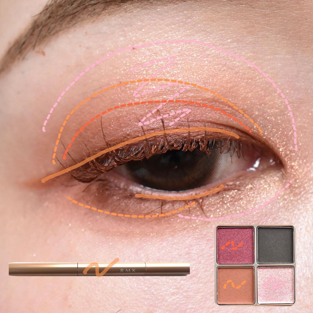  ローズウッドデイドリーム 4アイズ  02 ラスティックローズ/RMK/アイシャドウパレットを使ったクチコミ（3枚目）