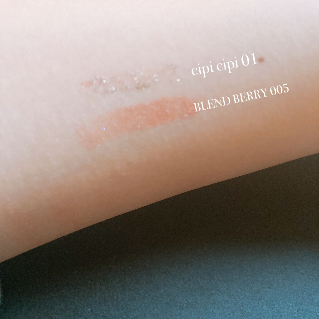 プリズムシャイングリッター 005 メロディアスオレンジ/BLEND BERRY/グリッターを使ったクチコミ（2枚目）