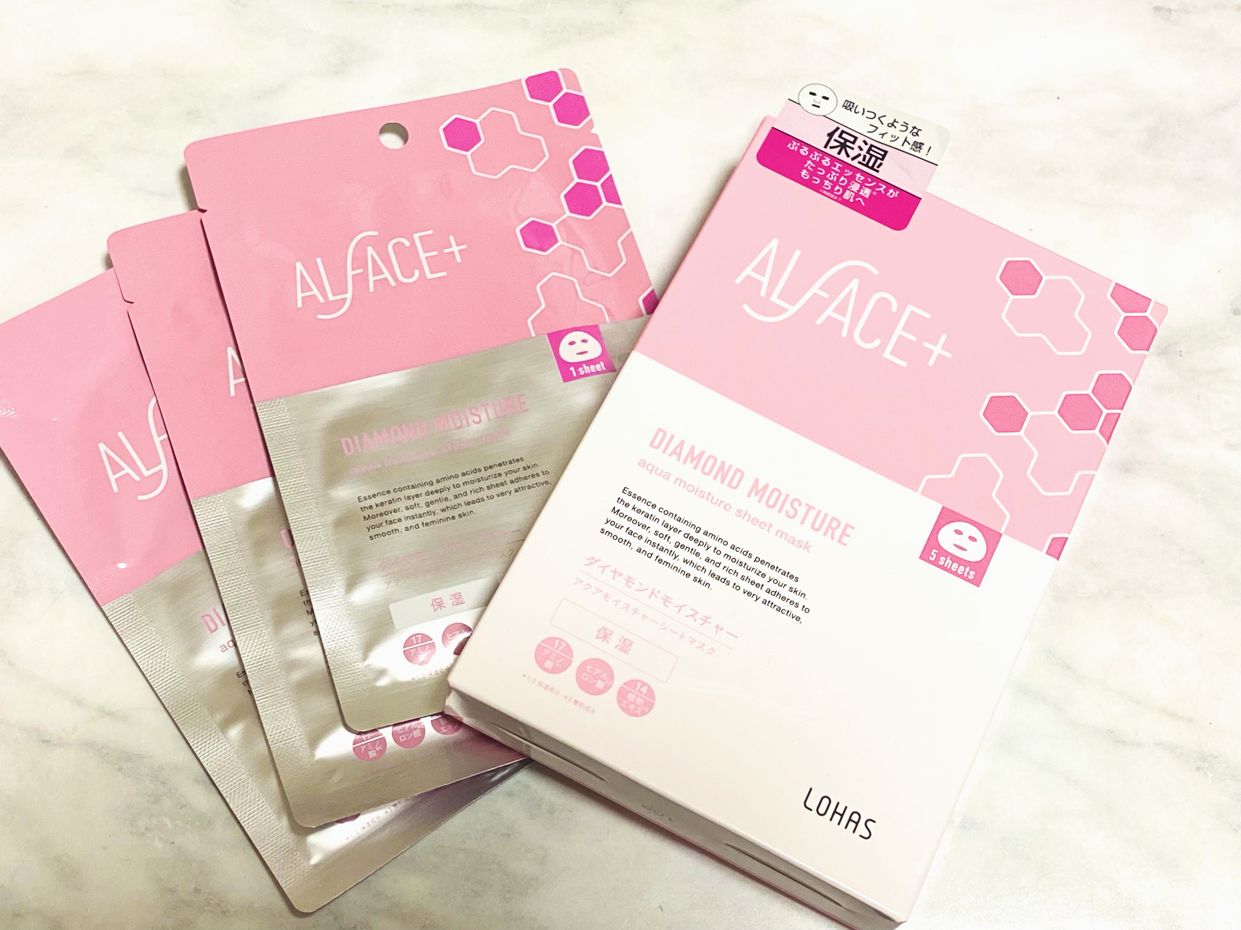 ダイヤモンドモイスチャー アクアモイスチャー シートマスク 5枚入り/ALFACE+/シートマスク・パックを使ったクチコミ（1枚目）