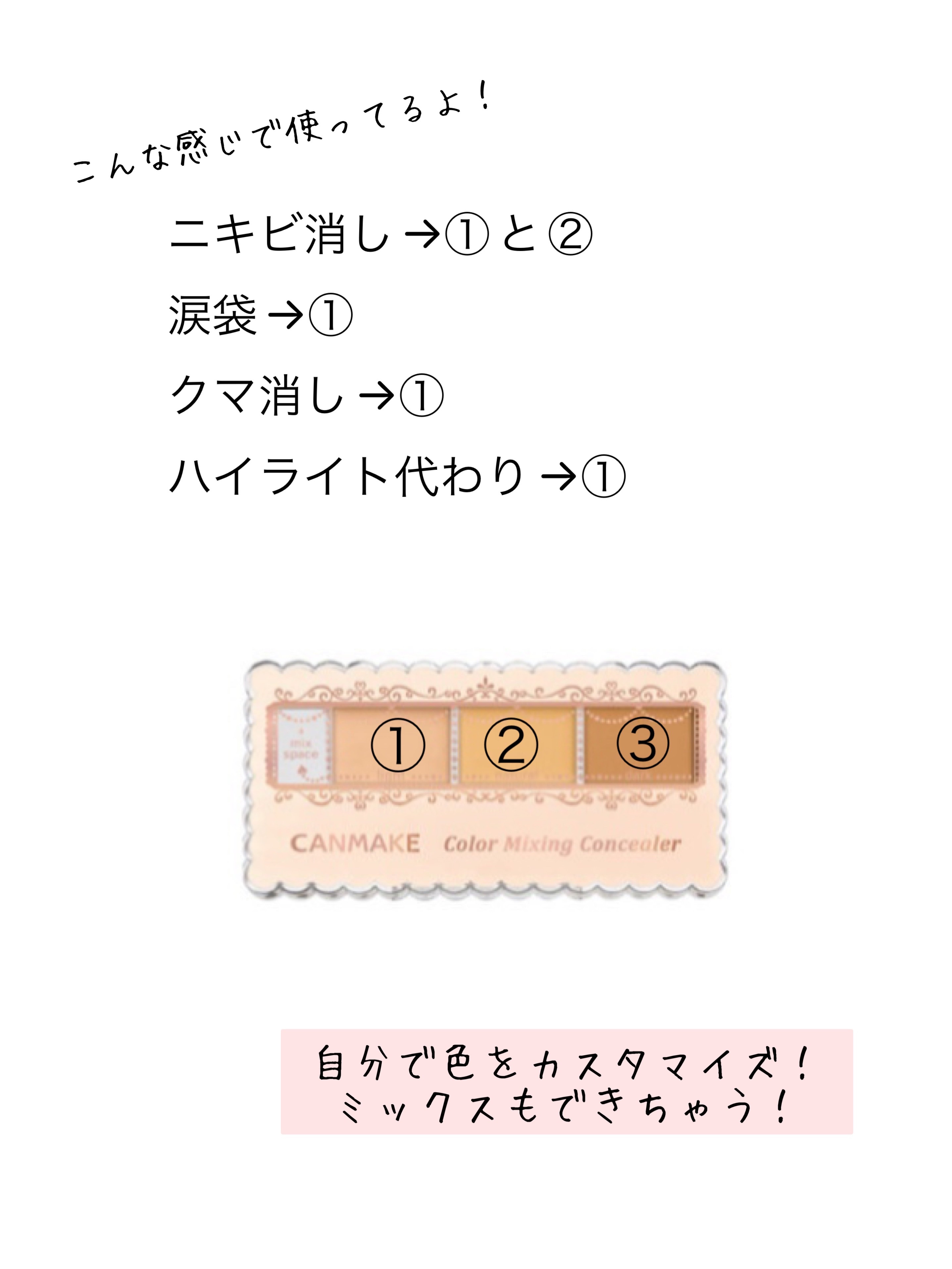 カラーミキシングコンシーラー/キャンメイク/パレットコンシーラーを使ったクチコミ（3枚目）