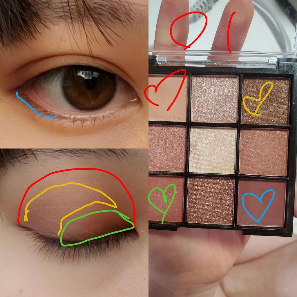 UR GLAM BLOOMING EYE COLOR PALETTE/U R GLAM/アイシャドウパレットを使ったクチコミ(2枚目)