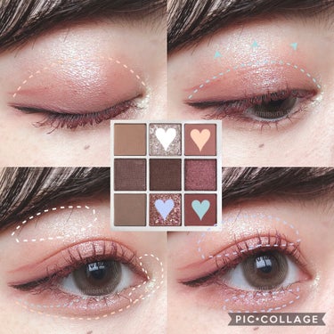 HOLIKA HOLIKA TERRAZZO Shadow paletteのクチコミ「アイメイク・*:..｡o○☼*ﾟ﻿
﻿
﻿
﻿
\\✨キラキラ✨//﻿
ダスティピンクメイク👀.....」（2枚目）