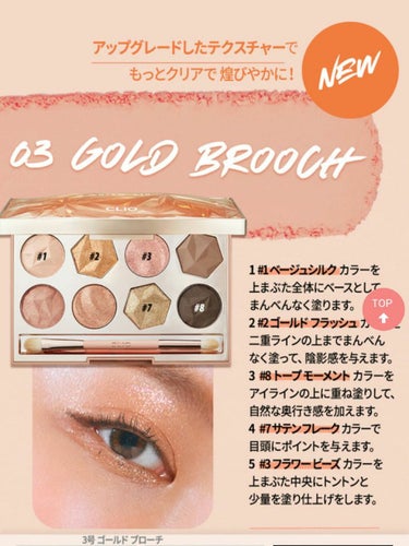 プリズム エアー アイ パレット 03 GOLD BROOCH/CLIO/アイシャドウパレットを使ったクチコミ（2枚目）