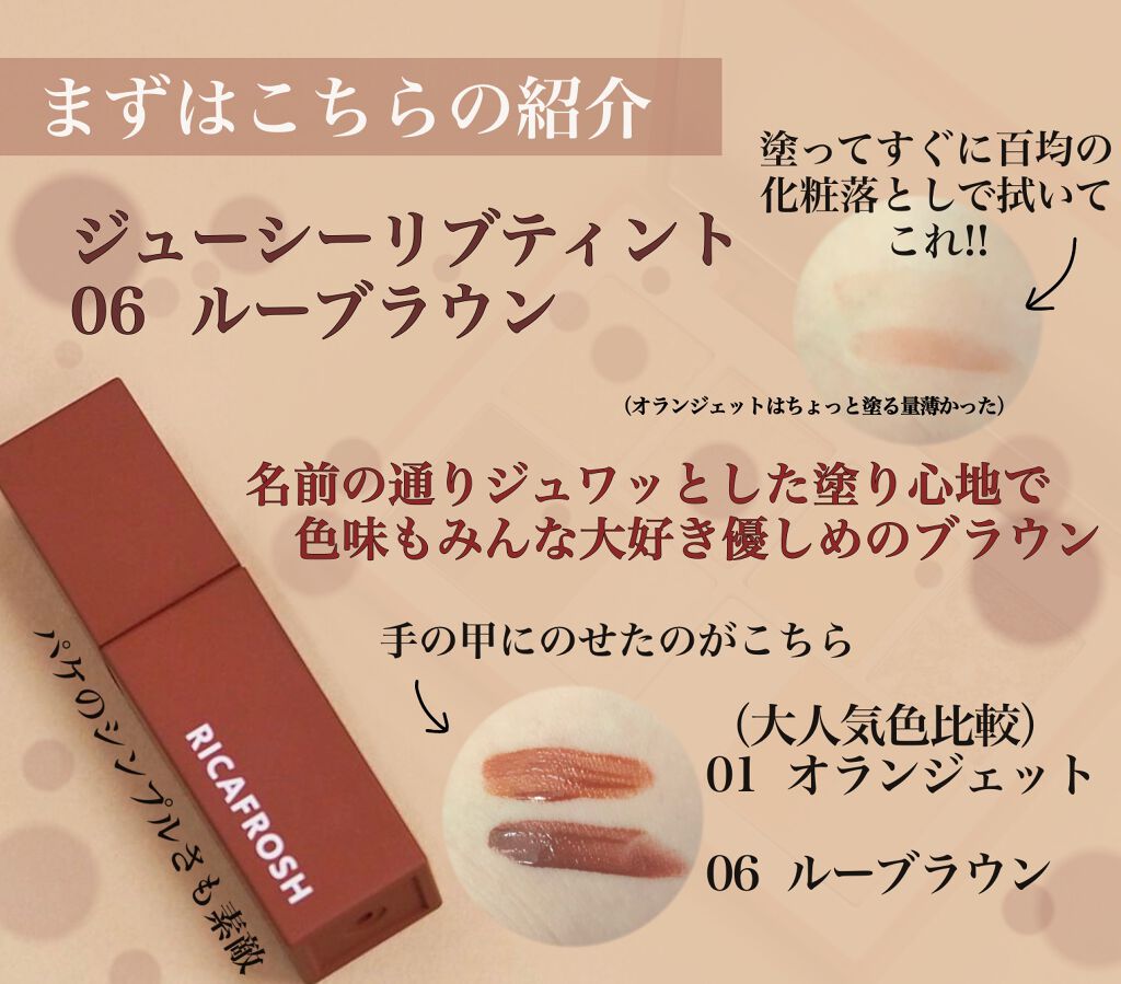 ジューシーリブティント/RICAFROSH/リップティントを使ったクチコミ(3枚目)