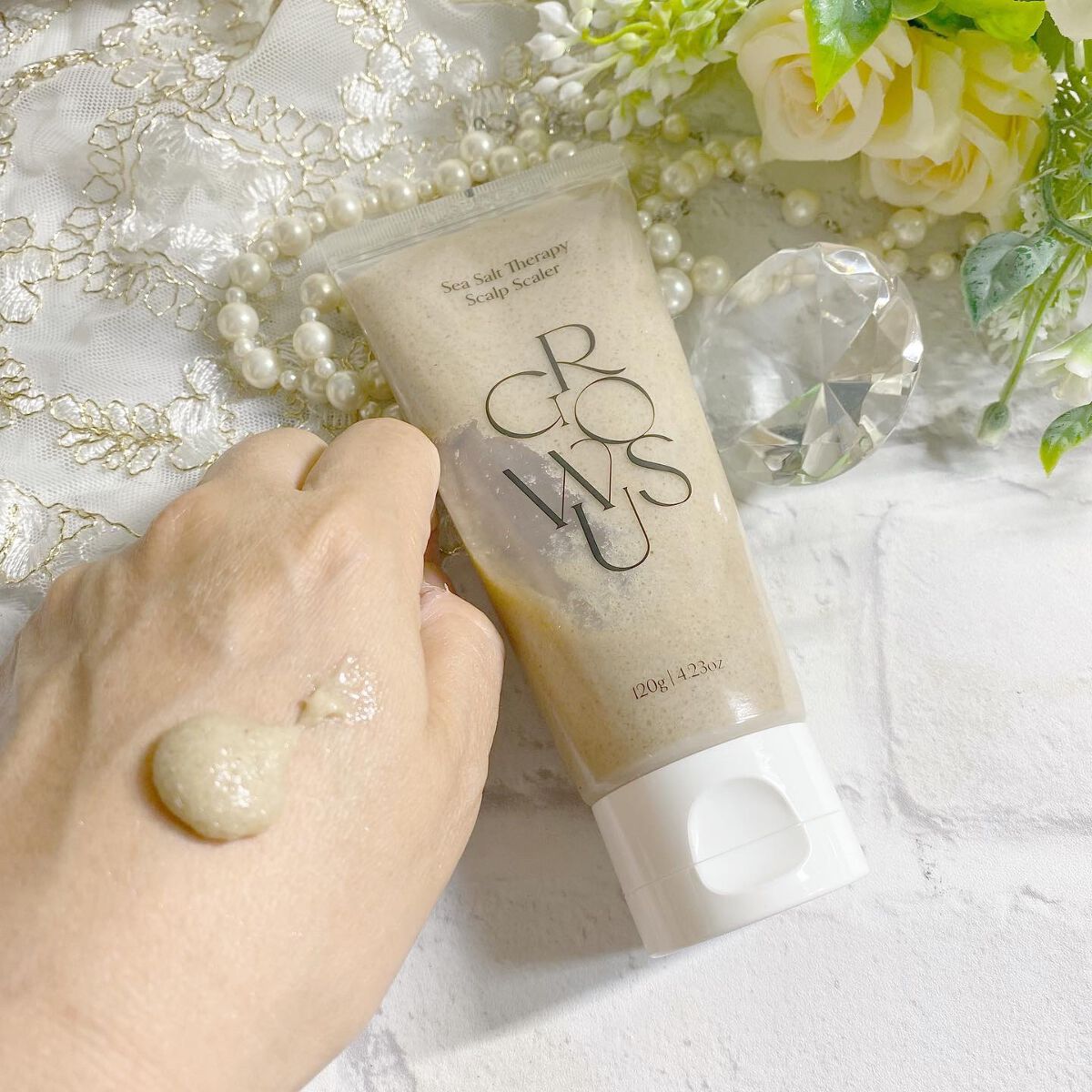 シーソルトセラピースカルプスケーラー/GROWUS/ヘッドスクラブを使ったクチコミ（3枚目）