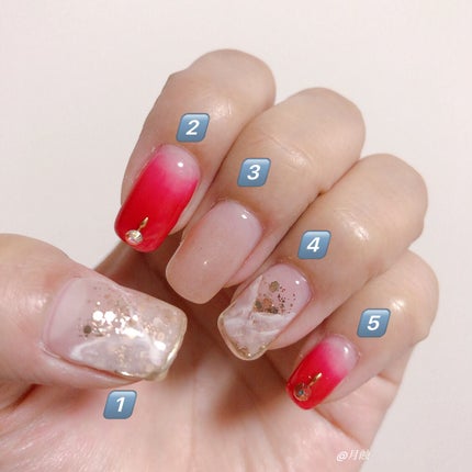 月蝕 on LIPS 「紅葉🍁ネイル✼••┈┈••✼••┈┈••✼••┈┈••✼••┈..」(2枚目)