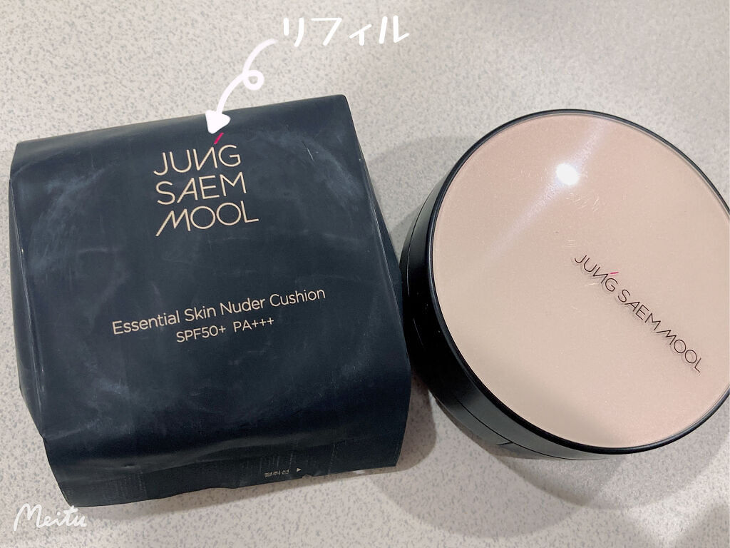 エッセンシャル スキン ヌーダー クッション pink Light(本体+リフィル)/JUNG SAEM MOOL/クッションファンデーションを使ったクチコミ（2枚目）