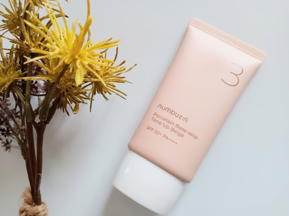 3番 ノーファンデ陶器肌トーンアップクリーム/numbuzin/化粧下地を使ったクチコミ（1枚目）
