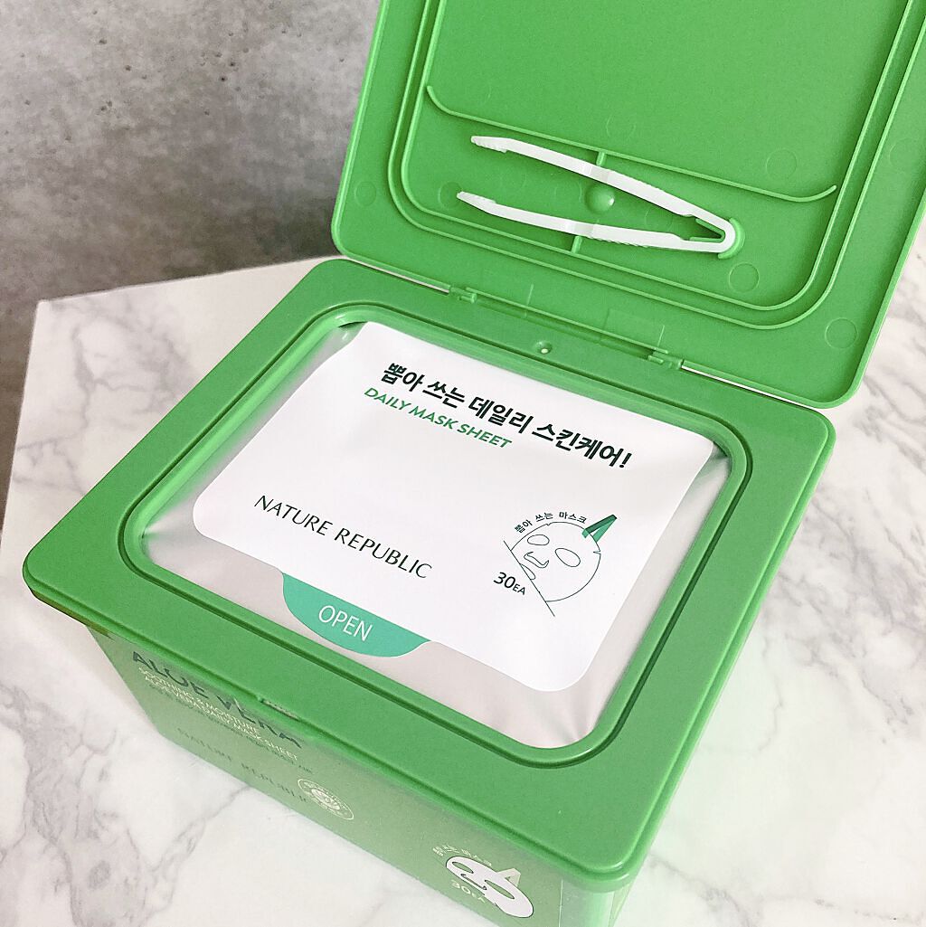 マイルド＆モイスチャーアロエデイリーシートマスク/ネイチャーリパブリック/シートマスク・パックを使ったクチコミ（2枚目）