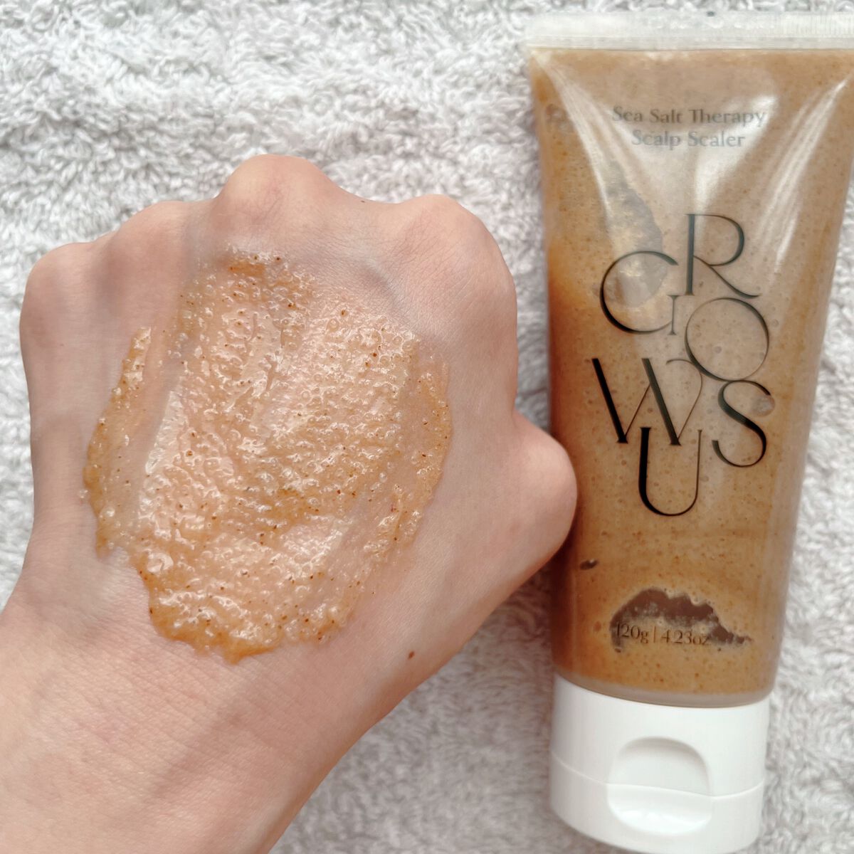 シーソルトセラピースカルプスケーラー/GROWUS/ヘッドスクラブを使ったクチコミ(2枚目)